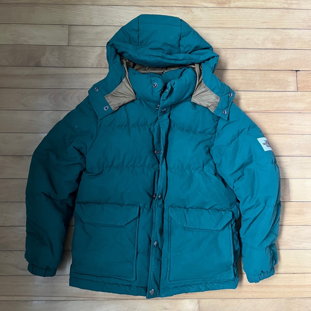 The North Face Youth Teal Green Quilted Down Puffer Jacket Hooded Size M 10/12